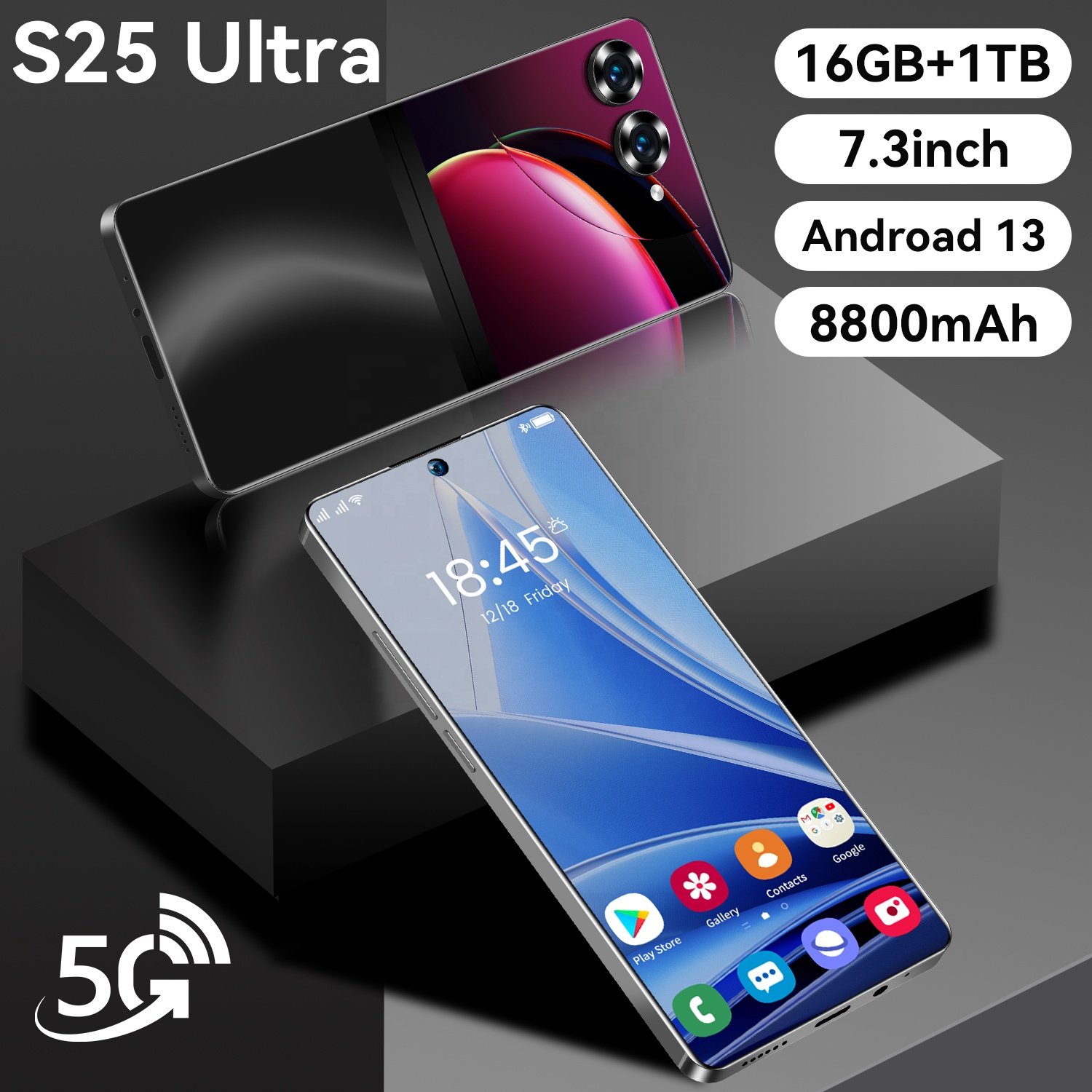2024 New style S25 ultra 48MP+72MP mobilephone 16GB+1TB android 13 smartphone 7.3inch Dual Card cellphones